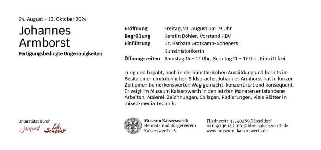 Ausstellung 2024: Armborst, Johannes - Infos